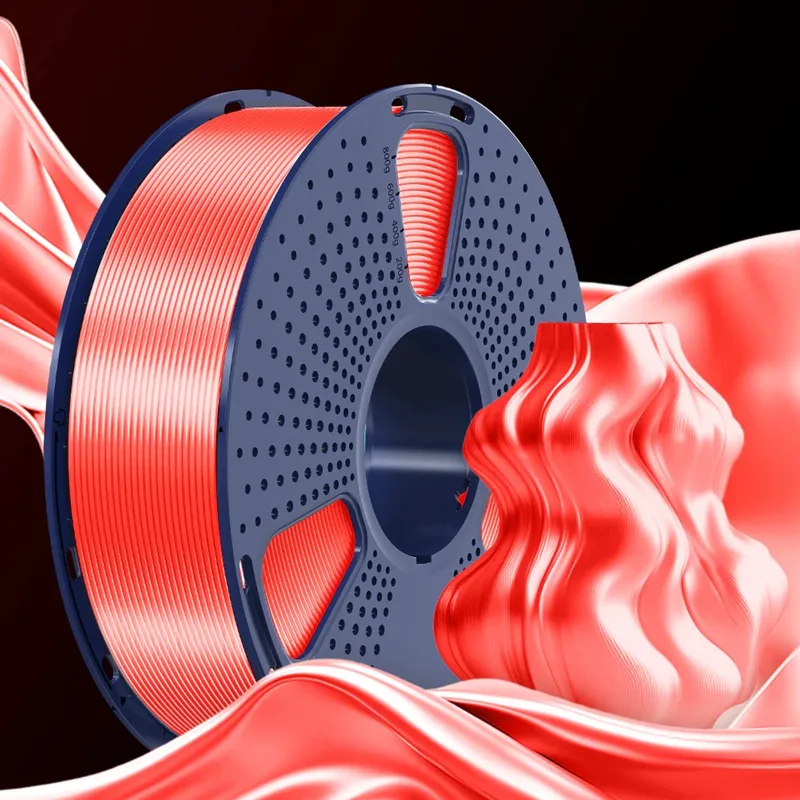 PLA+ SILK 3D-filament 1.75mm 1kg van Sunlu in Rood – productfoto