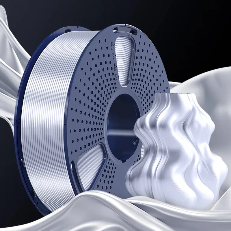 PLA+ SILK 3D-filament 1.75mm 1kg van Sunlu in Zilver – productfoto