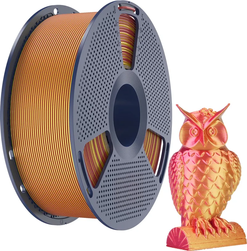 PLA+ Silk Dual Color Filament 1,75mm – 1kg van Sunlu in Rood Goud – productfoto