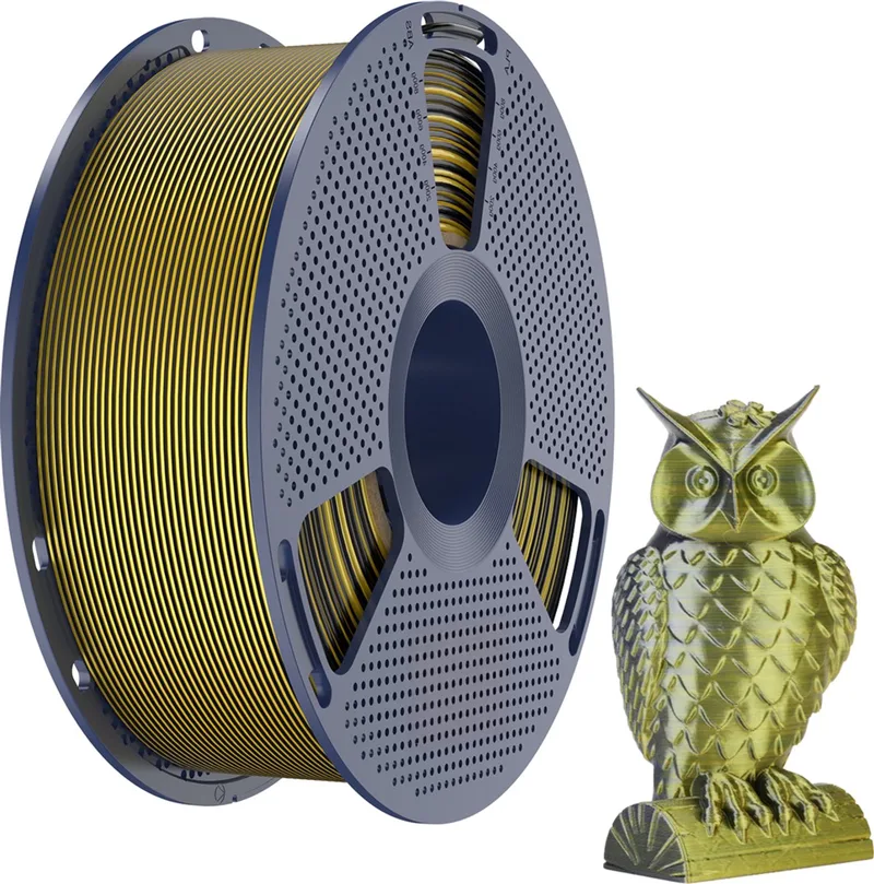 PLA+ Silk Dual Color Filament 1,75mm – 1kg van Sunlu in Zwart Goud – productfoto