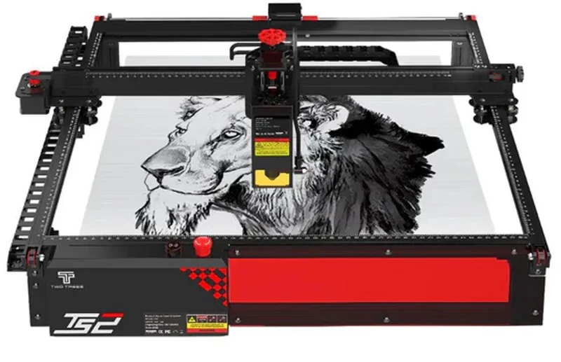 TS2 20W Lasergraveermachine – 410×410 mm Werkgebied – Laser Cutter & Graveermachine voor Hout, Acryl, Leer – Air Assist – Compatibel met LightBurn van Two Trees – productfoto