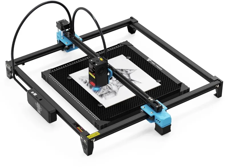 TTS-20 Pro 20W Lasergraveermachine – 418×418 mm Groot Werkgebied – 30000 mm/min – Ultra Precieze Gravure – Geschikt voor Hout, Metaal, Leer & Acryl van Two Trees – productfoto