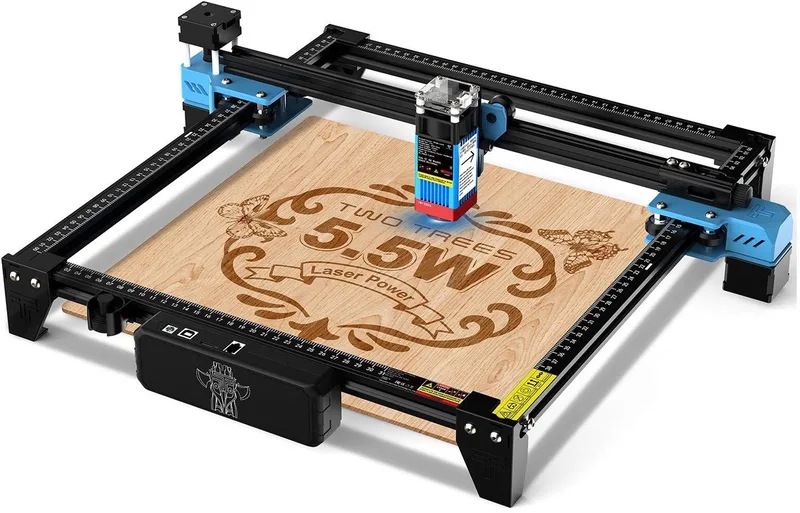TTS-55 Pro Lasergraveermachine – 5,5W Laser – 40W Machine – 300×300 mm – Snijden & Graveren – WiFi/APP – Upgrade Versie van Two Trees – productfoto