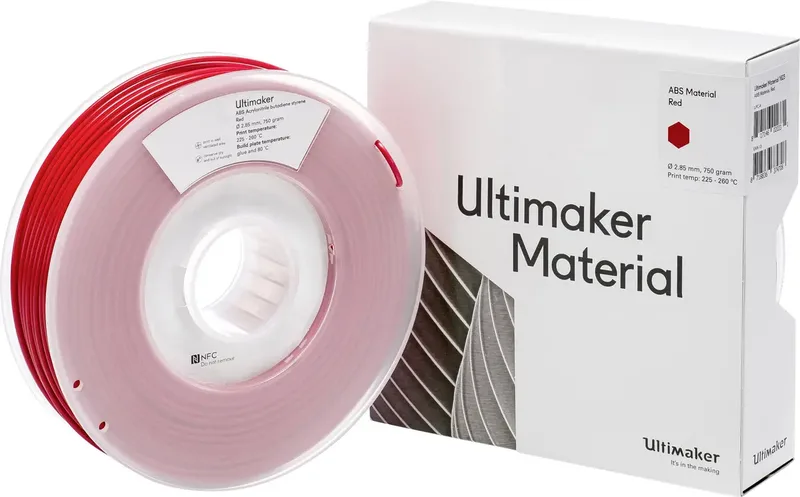 ABS - M2560 Red 750 - 206127 Filament ABS kunststof 2.85 mm 750 g Rood 1 stuk(s) by UltiMaker – product photo