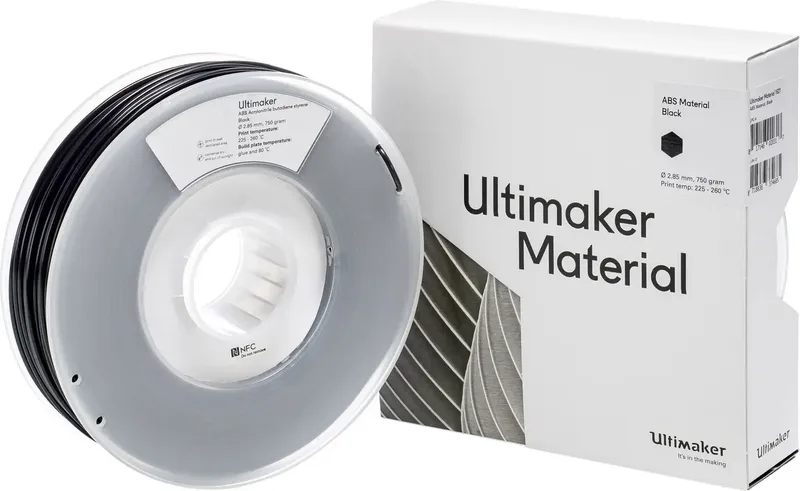 M2560 Black 750 Filament ABS kunststof 2.85 mm 750 g Zwart 1 stuk(s) by UltiMaker – product photo