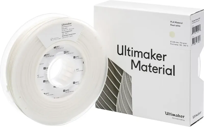 PLA - M0751 Pearl White 750 - 211399 Filament PLA kunststof 2.85 mm 750 g Pearl White 1 stuk(s) by UltiMaker – product photo