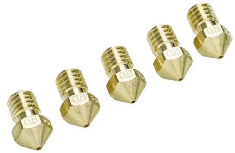 UltiMaker Nozzle Pack 0,8 mm Passend für (3D Drucker): UltiMaker 2+, UltiMaker 2 Extended+ UM2+ Nozzle Pack 5x0.80mm 9527 von UltiMaker – Produktfoto