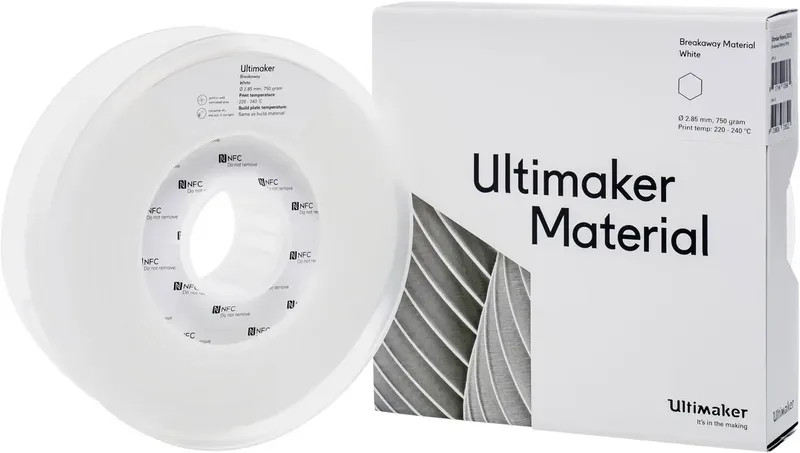 XP7102-1A1024 Breakaway Filament 2.85 mm 750 g Wit 1 stuk(s) by UltiMaker – product photo